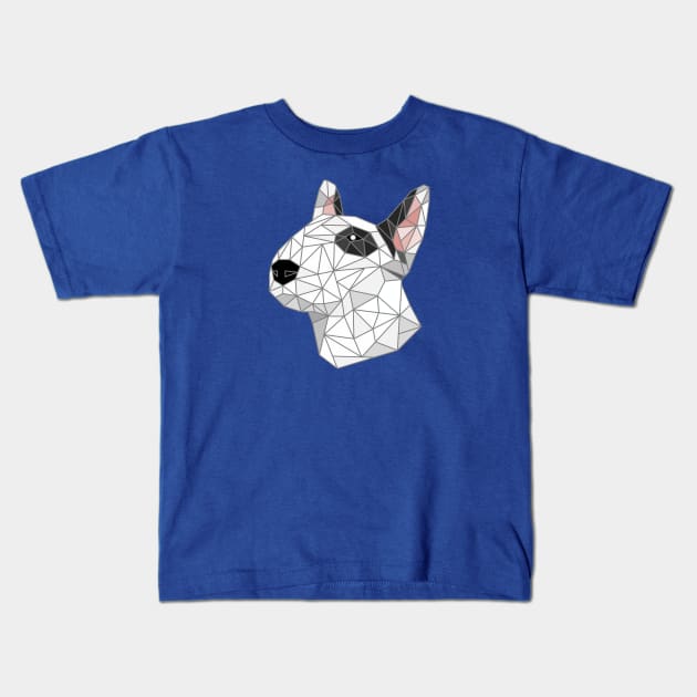 Bull Terrier Stained Glass Kids T-Shirt by inotyler